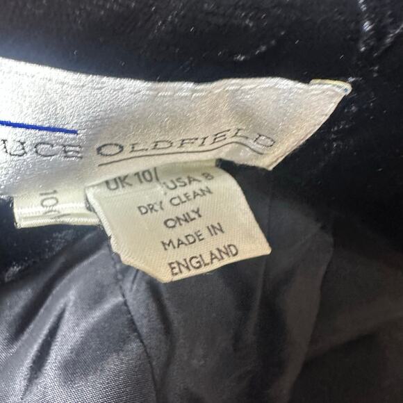 Bruce Oldfield Vintage Black Long Sleeve Mock Neck Velvet Dress - Picture 7 of 7